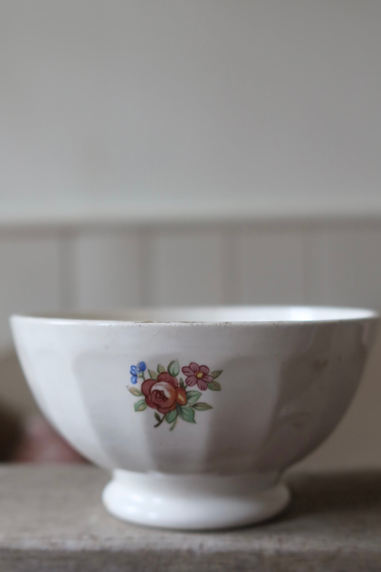 Vintage French Cafe Au Lait Bowl Floral