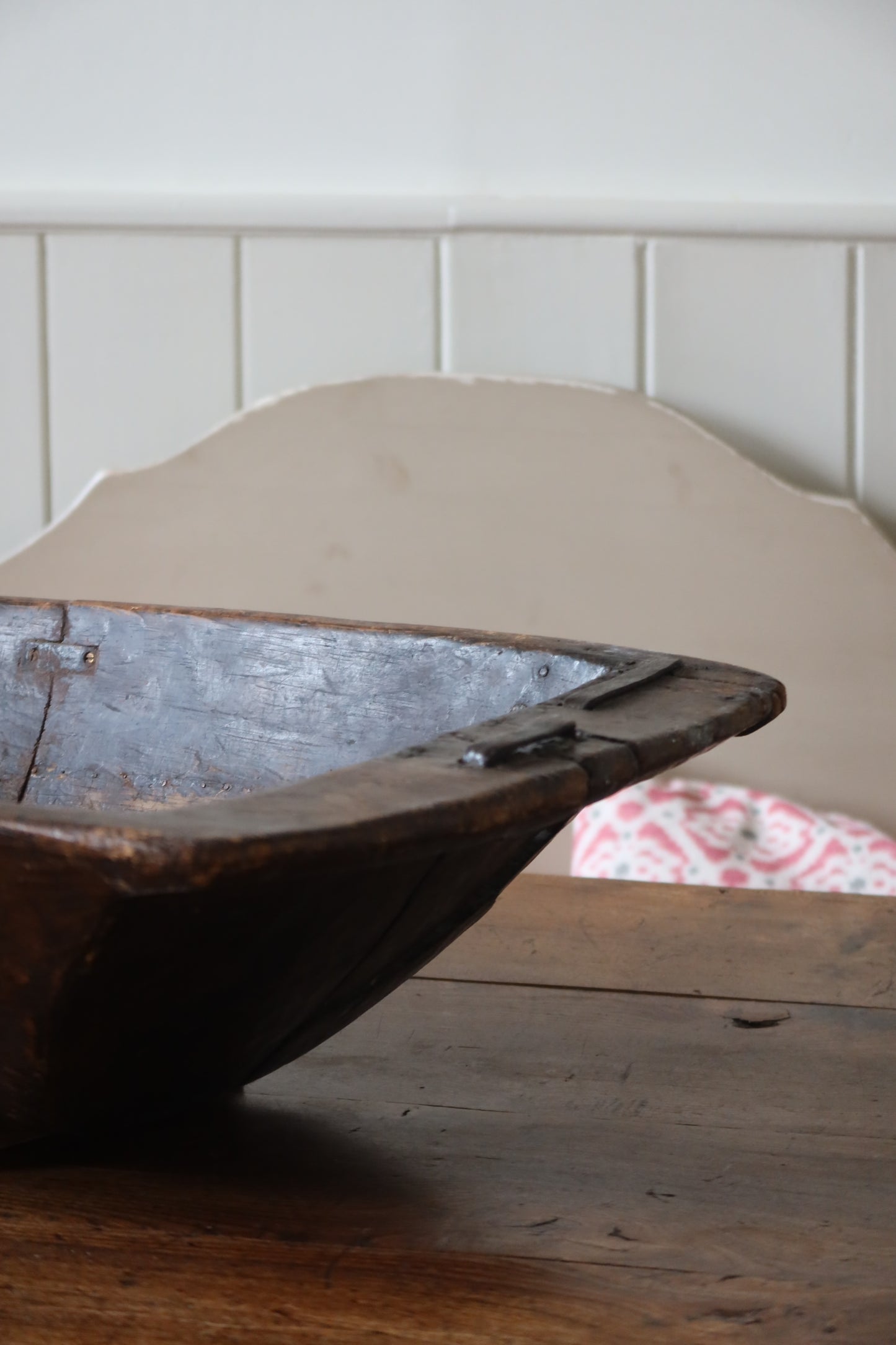 Very Large French 18th Century Hardwood Salting Tray with old iron repairs