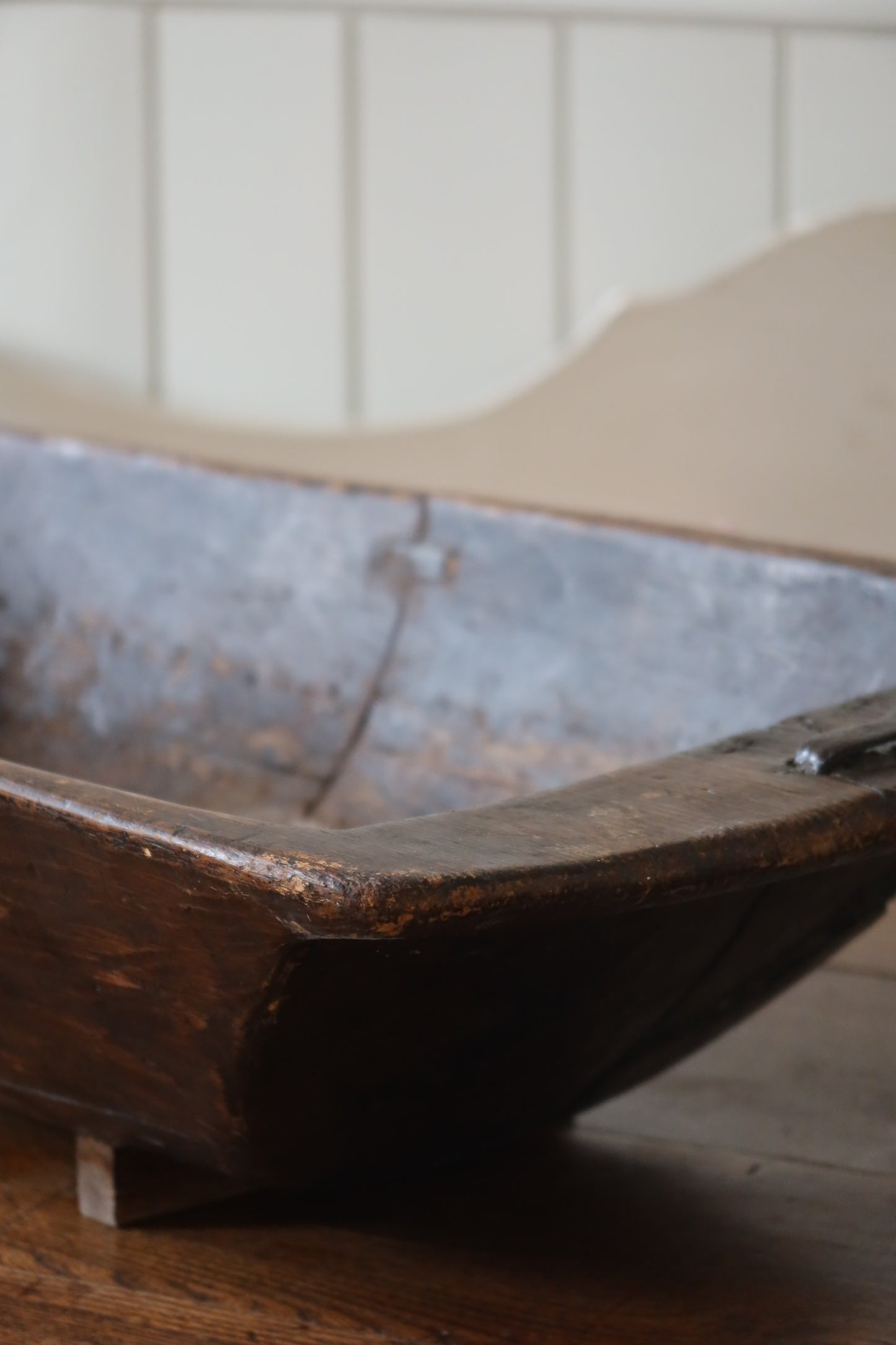 Very Large French 18th Century Hardwood Salting Tray with old iron repairs