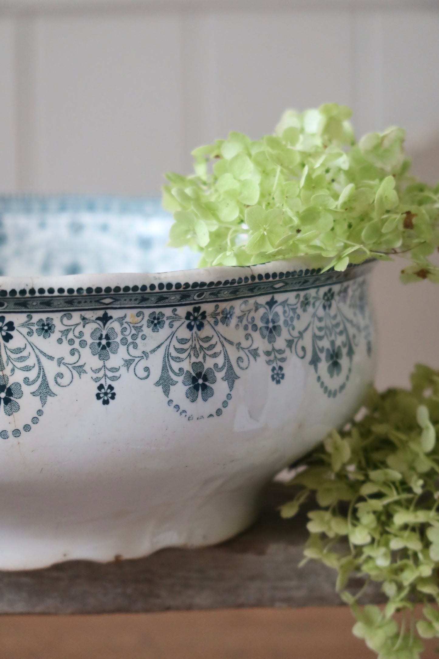 Large French Antique Ironstone Bowl