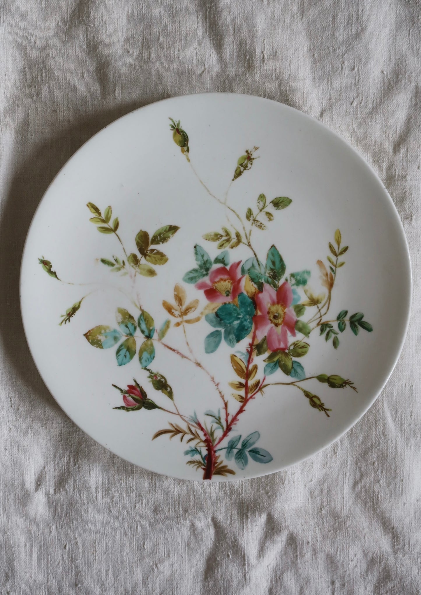 Hand painted French floral plate