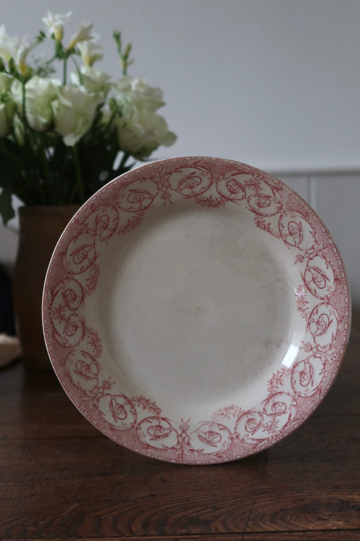 Pink French Ironstone Plate