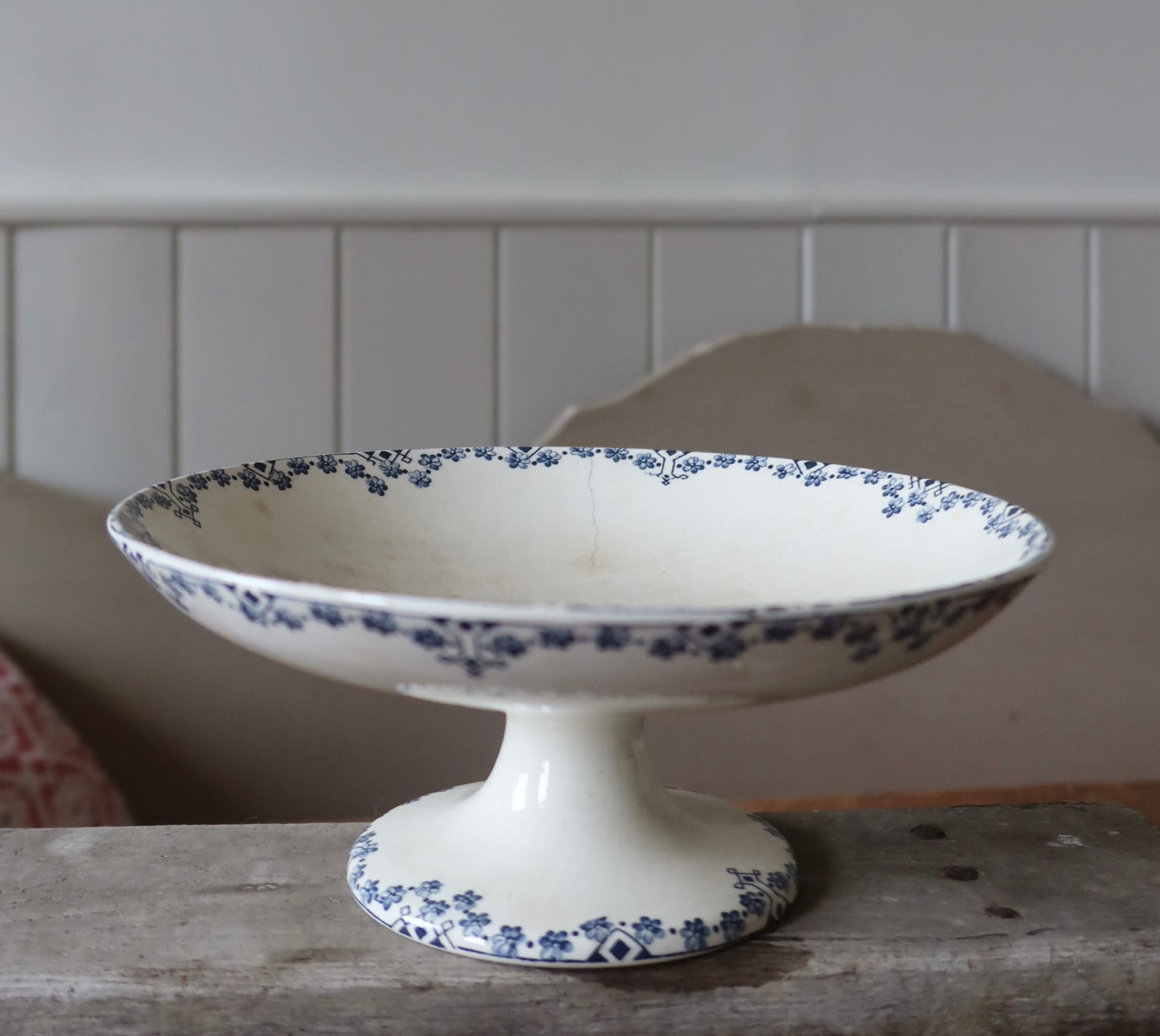 Antique French Ironstone Compotier Floral