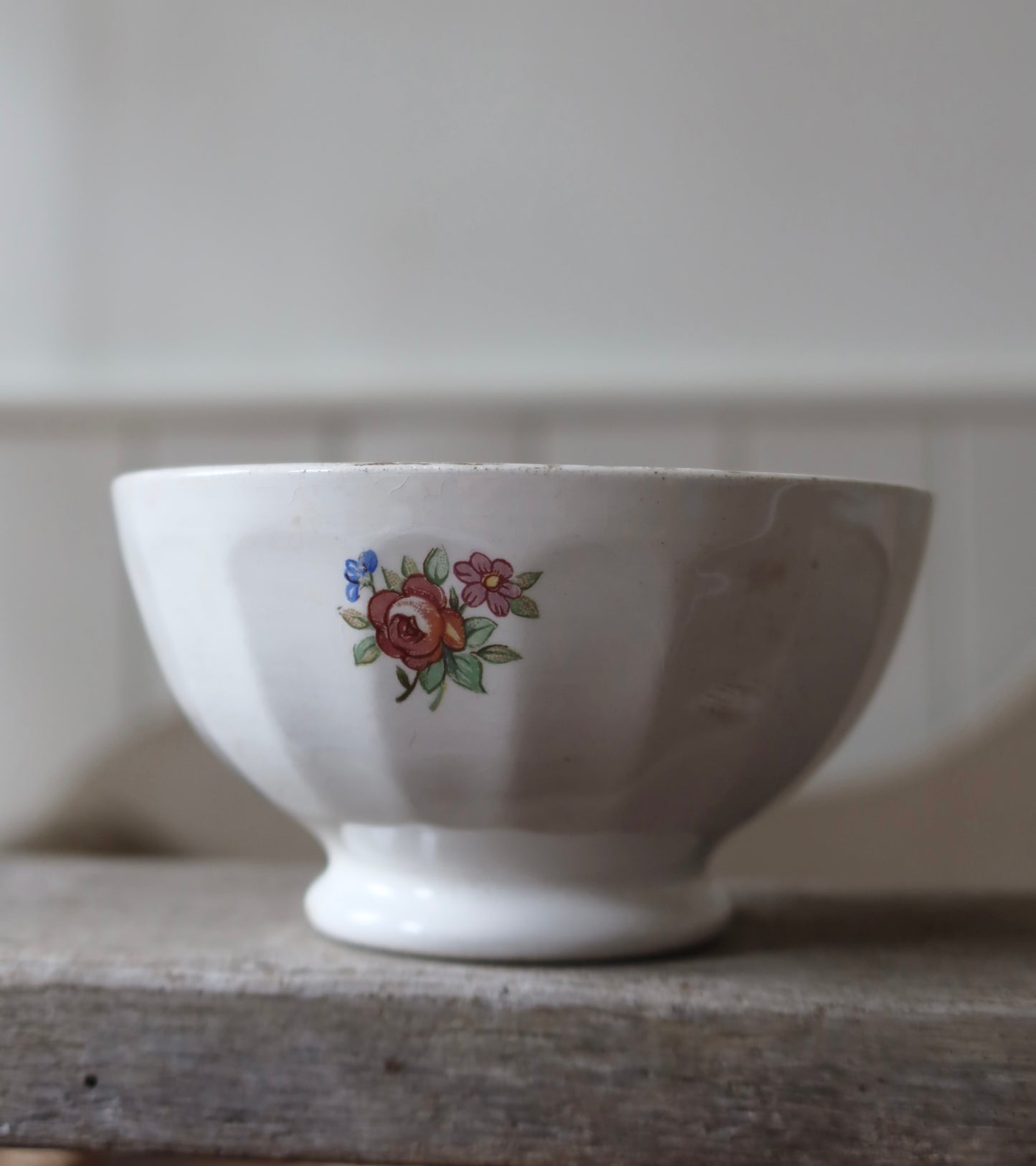 Vintage French Cafe Au Lait Bowl Floral