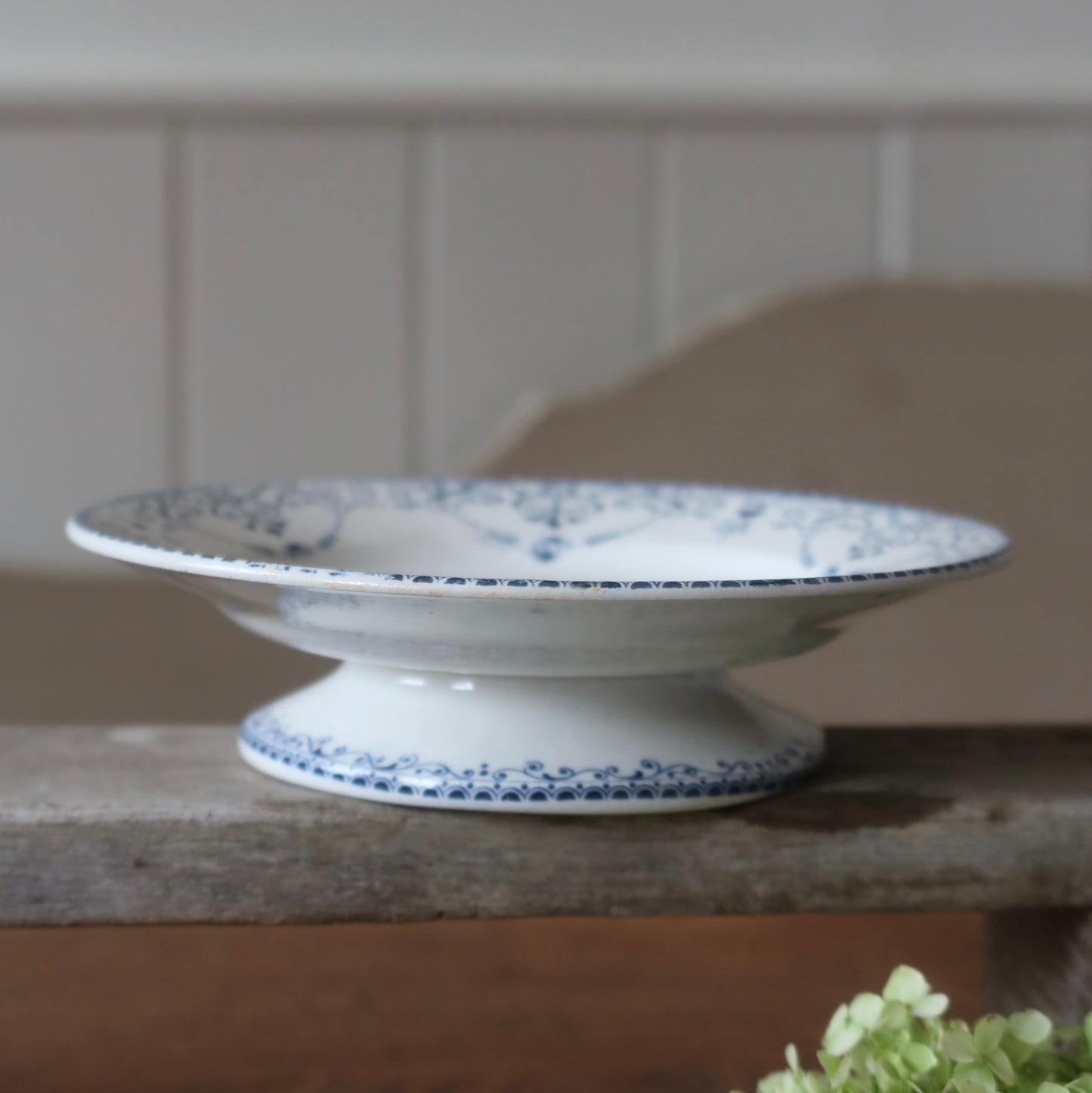 Antique Ironstone Floral Pattern Compotiers