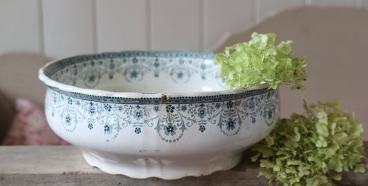 Large French Antique Ironstone Bowl