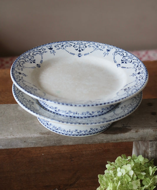 Antique Ironstone Floral Pattern Compotiers