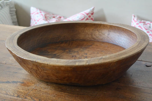 French 19th Century Provincial Elm Wood Decorative Bowl