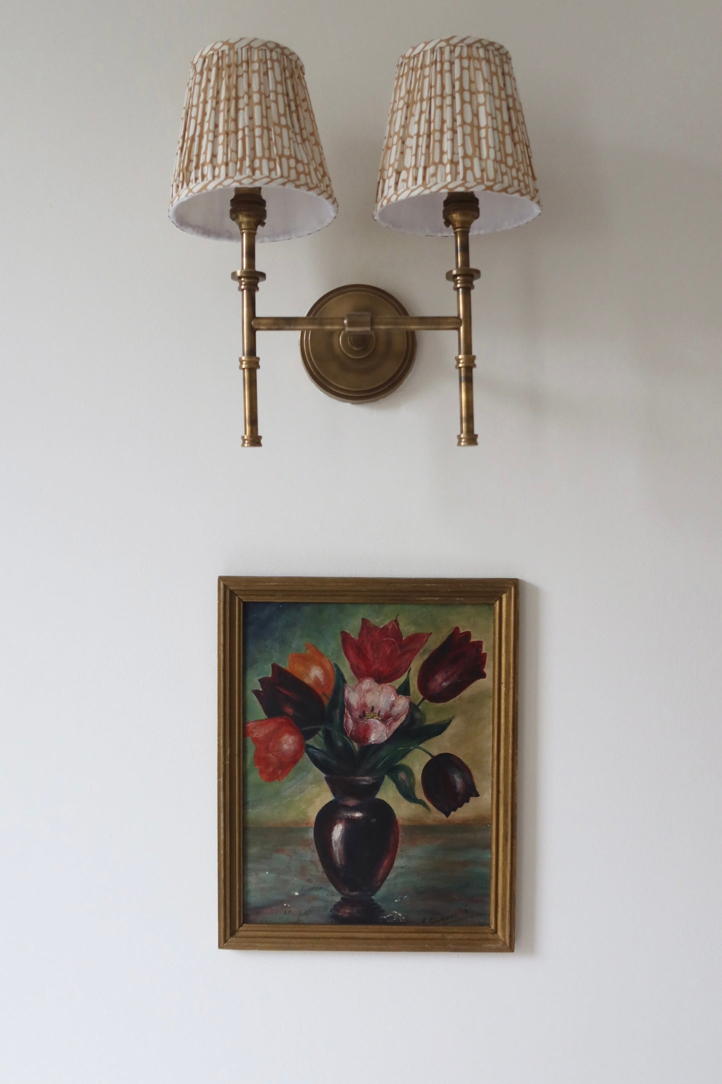 Framed French Tulip Oil Painting