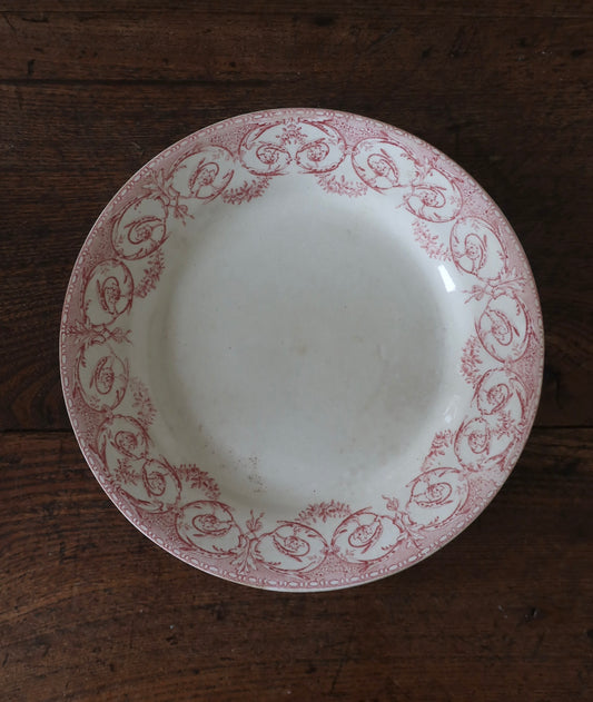 Pink French Ironstone Plate