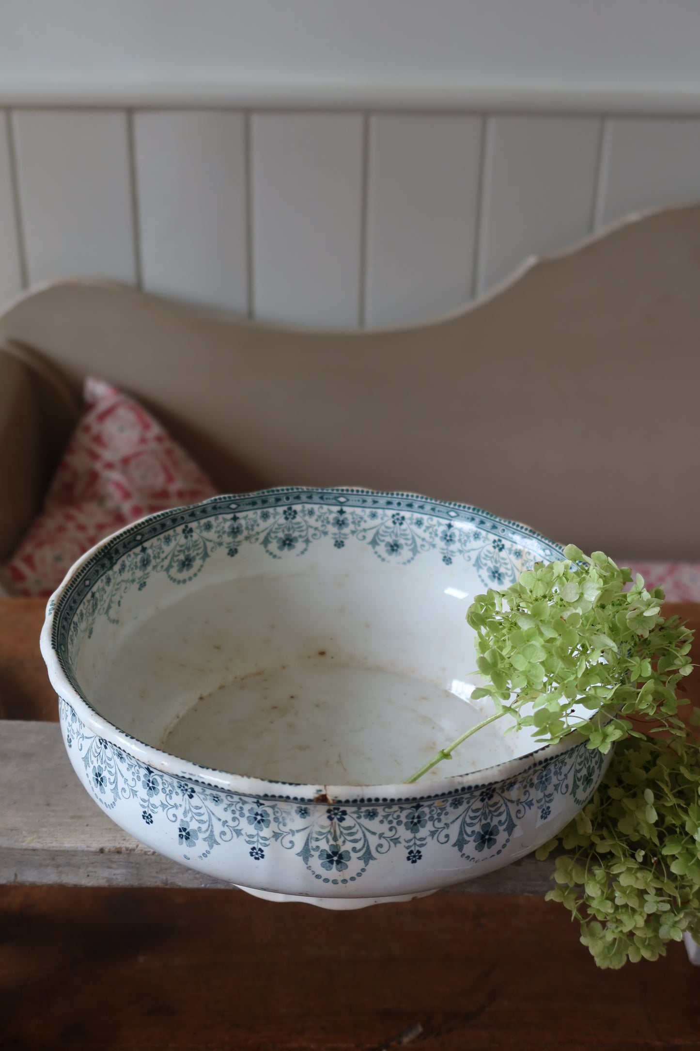 Large French Antique Ironstone Bowl