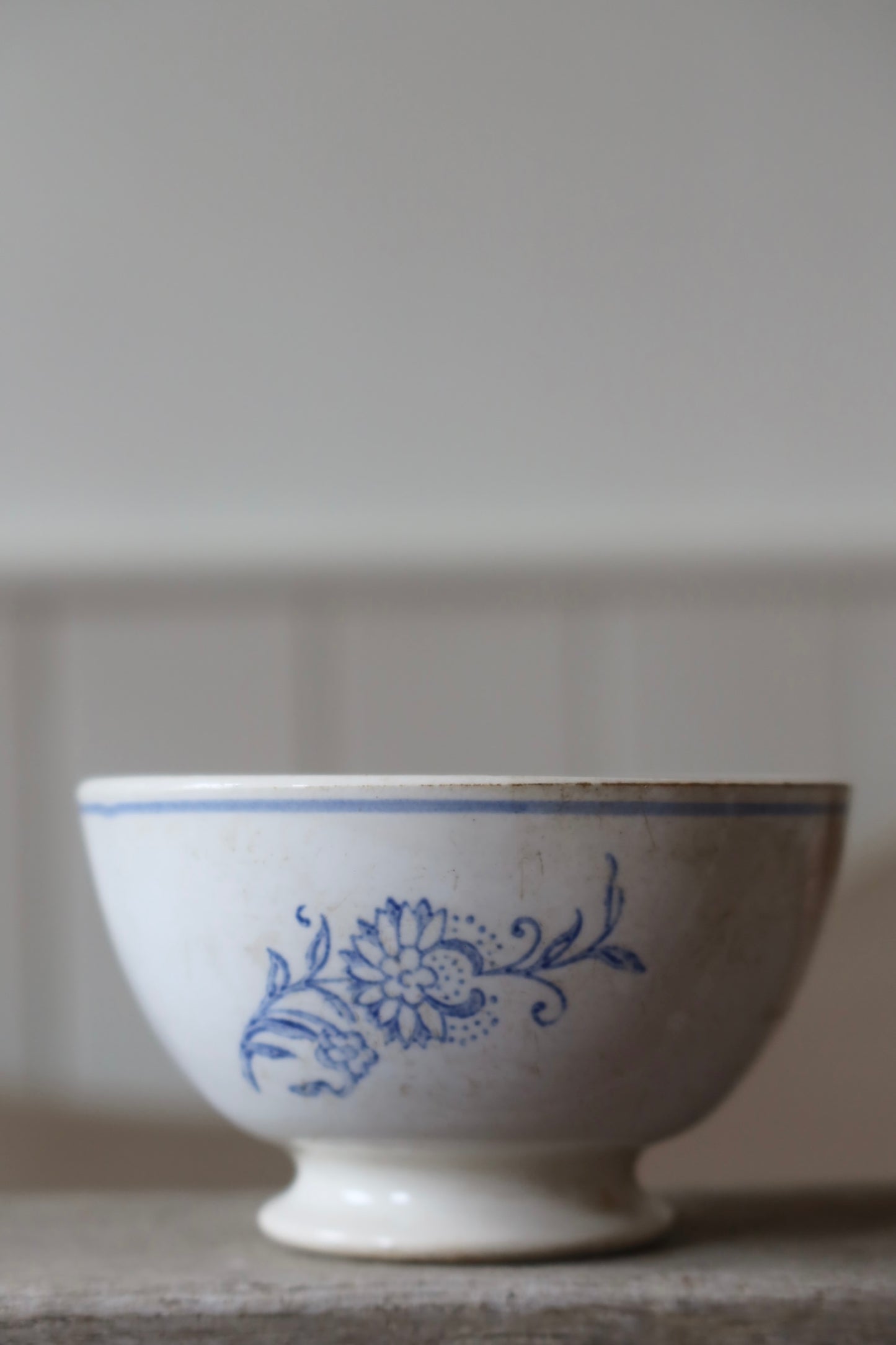 Old French Antique Pottery Bowl Ironstone