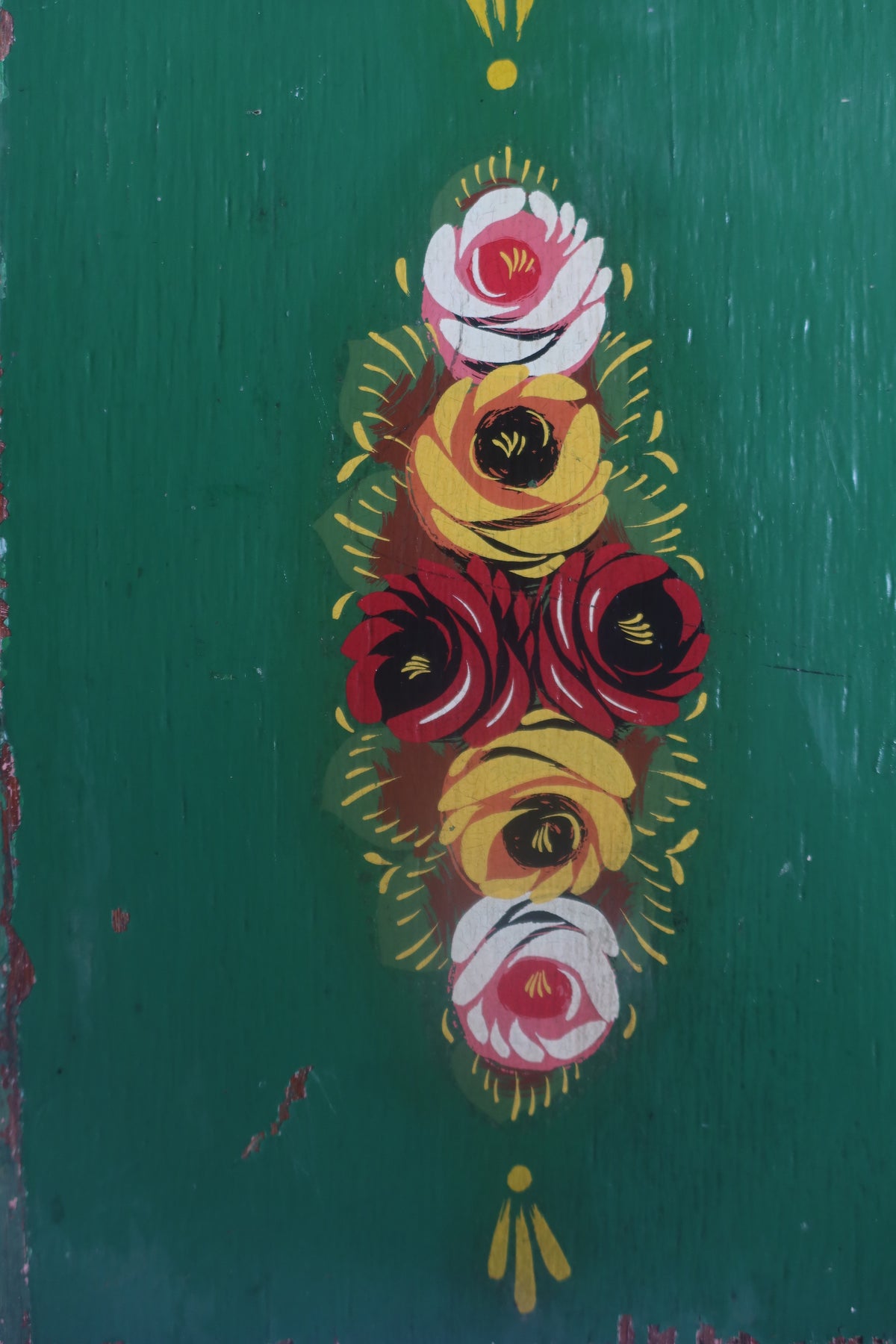 Hand painted folk wooden decorative pieces