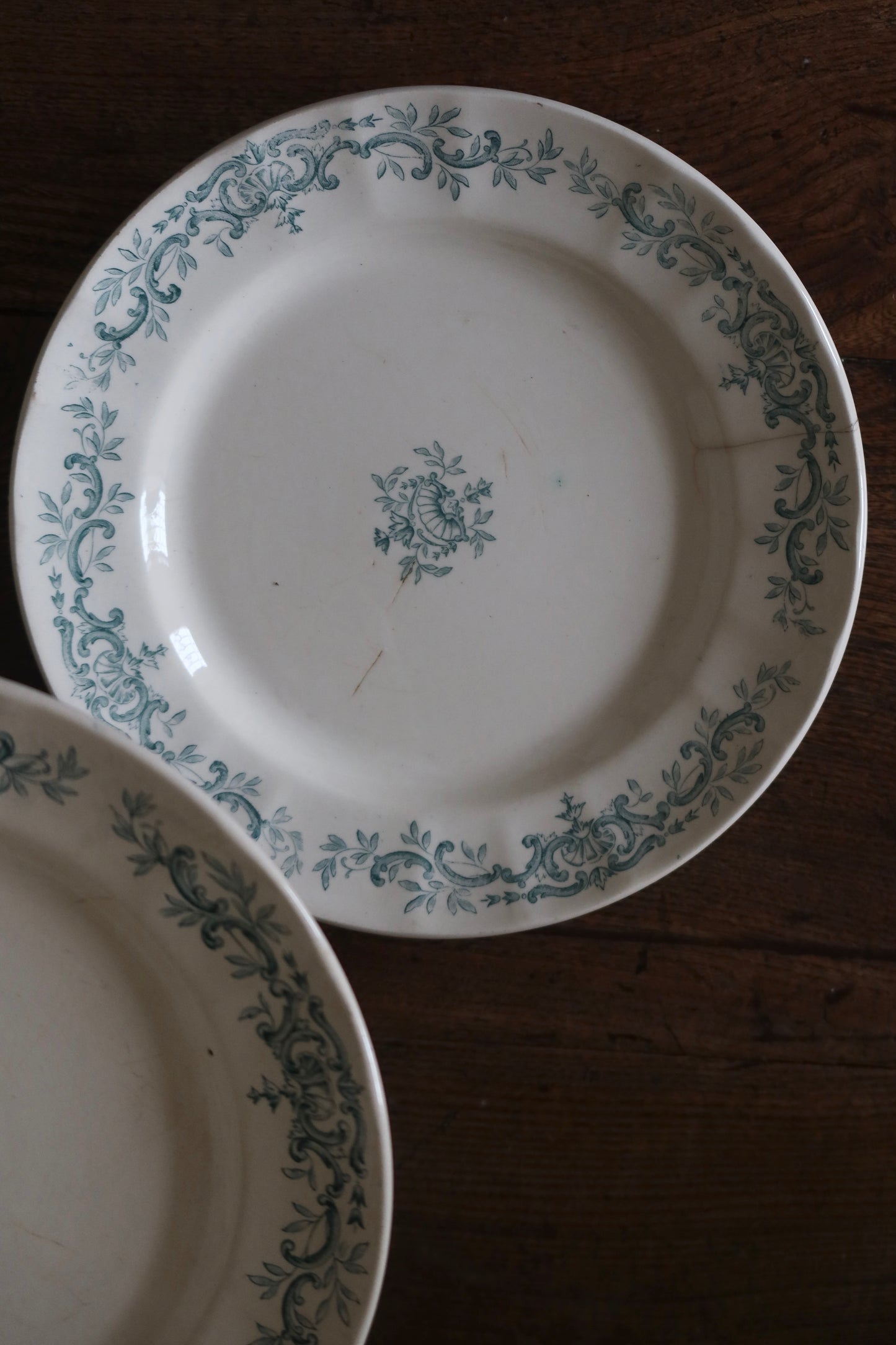 French Ironstone Green Decorative Plates